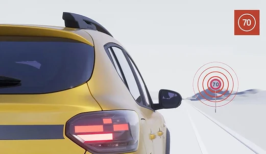 Traffic sign recognition with speed alert